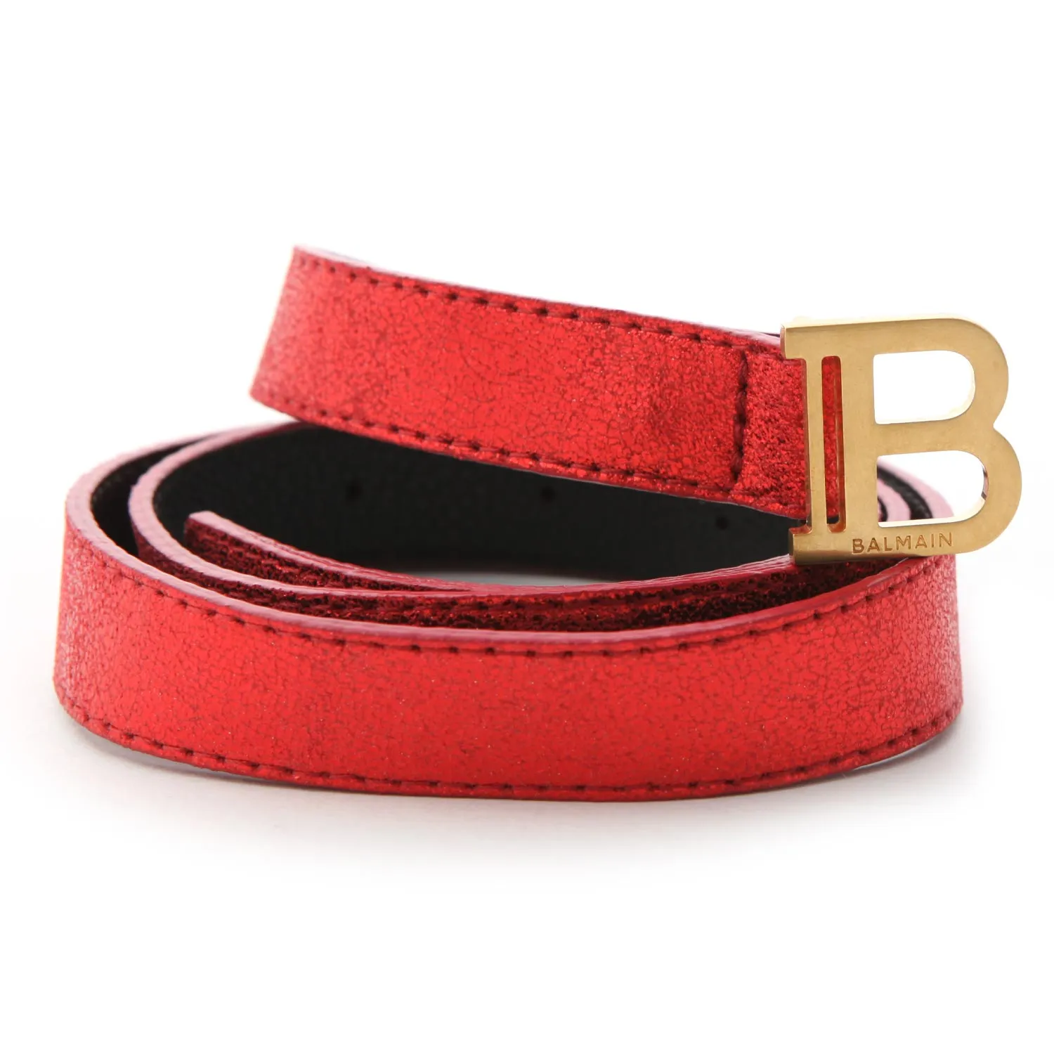 Cintura B-Belt In Pelle Rosso Metallizzato