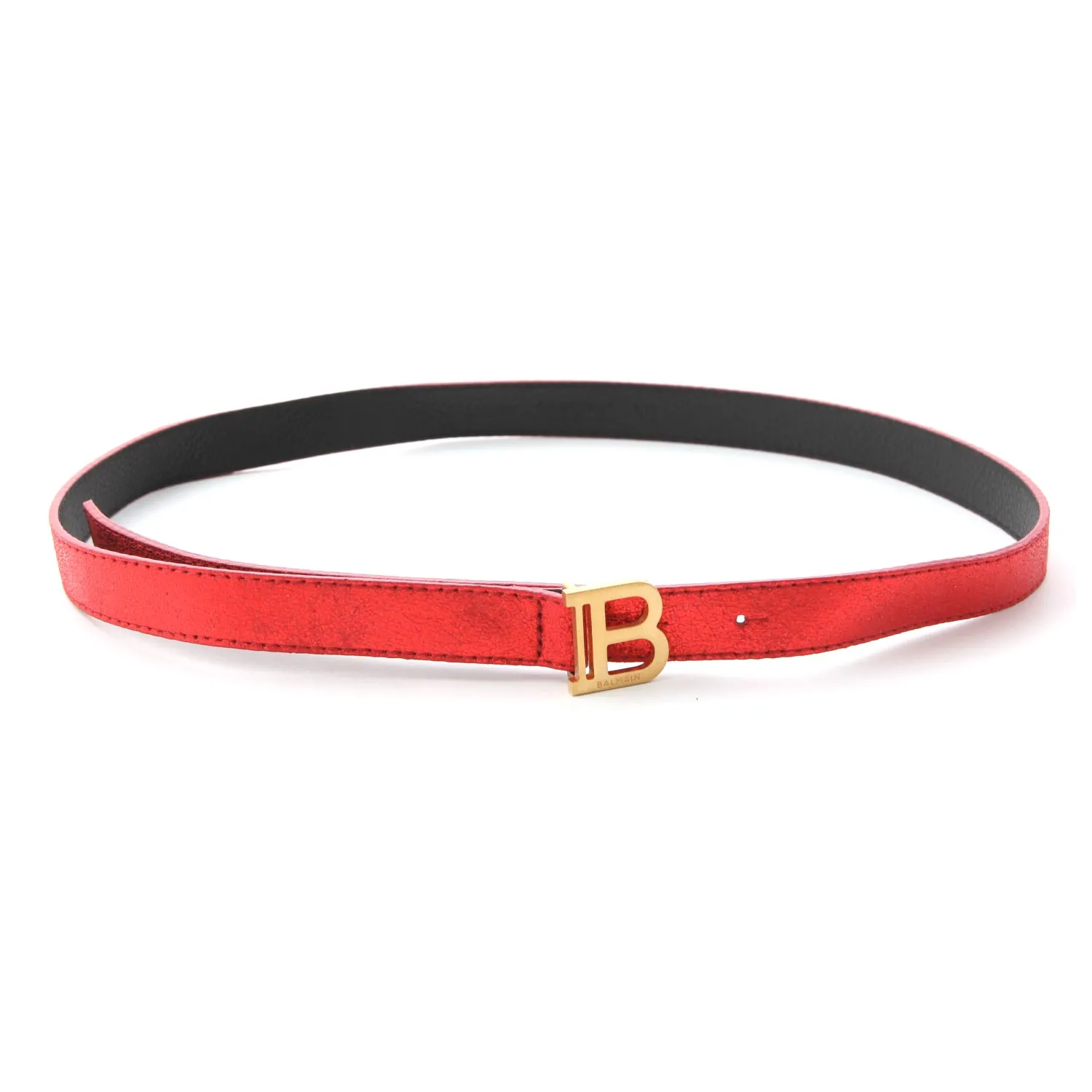Cintura B-Belt In Pelle Rosso Metallizzato